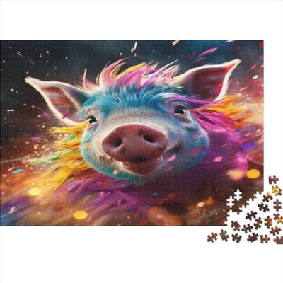 Colourful Pig (136) 500 Teile Personalised Photo Erwachsene Puzzle Home Decor Geschicklichkeitsspiel Für Die Ganze Familie Lernspiel Geburtstag Stress Relief 500pcs (52x38cm) von ADOVZ