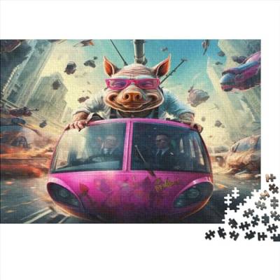 Sunglasses Pig (37) Für Erwachsene 500 Teile Personalised Photo Puzzles Family Challenging Games Educational Game Geburtstag Home Decor Stress Relief Toy 500pcs (52x38cm) von ADOVZ
