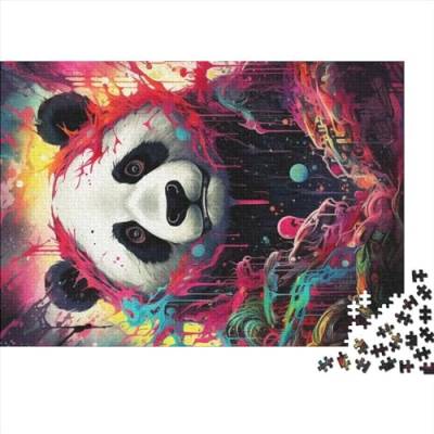 Puzzles für Erwachsene und Kinder, buntes Panda-Puzzle, 500 Teile, Holzpuzzle für Heimdekoration, 52x38cm von ADTEMP