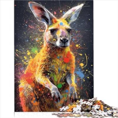 Känguru-Malerei Einfaches Puzzle für Erwachsene, 1000 große Teile, Puzzle für Erwachsene, für Erwachsene, Puzzle-Geschenke, Entspannungspuzzlespiele, 1000 Teile (26 x 38 cm) von AITEXI