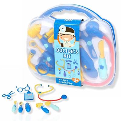 Antevia – Arztkoffer für Kinder + Aufbewahrungsbox | ab 3 Jahren | 10 Zubehörteile | Arztspielzeug | Farbe: Blau (Doctor Kit) von ANTEVIA Matériaux