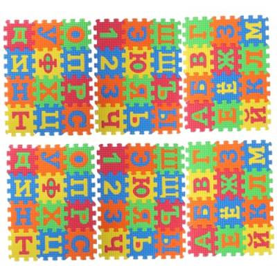 Abaodam 6 Sätze Buchstabenmatten-Rätsel ineinandergreifende Puzzlematte Alphabet-Teppich Spielmatte Russisches Alphabet Bodenmatte selber Machen DIY Bodenkissen Spielzeug Puzzle-Matte Awen von Abaodam