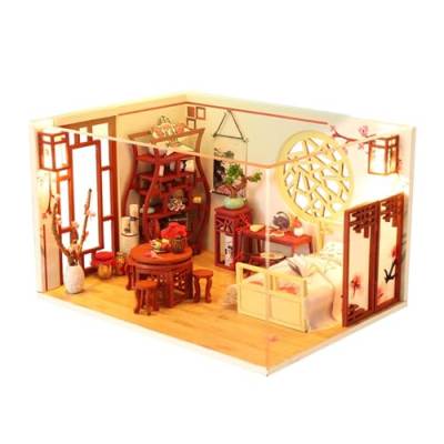Amagogo Puppenhaus-Miniatur-DIY-Bausätze, DIY-Miniatur-Puppenhaus mit Zubehör, handgefertigtes Mini-Haus-Modellspielzeug von Amagogo