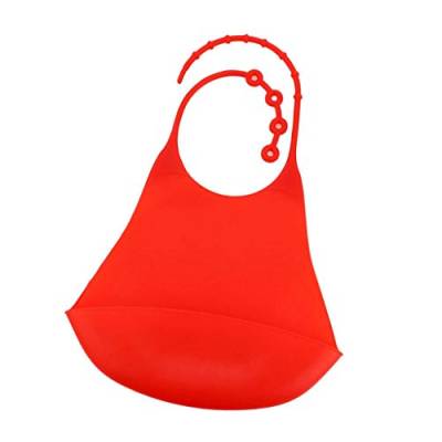 Amagogo Silikagel Erwachsene Kleidungsschutz, Essschürze für Senioren, wasserfest und strapazierfähig, Rot, 32 x 22,3 x 3,3 cm von Amagogo