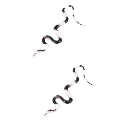 Amosfun 2st Gefälschte Schlangen, Die Echt Aussehen Realistische Spielzeugschlange Spielzeug Für Gartenschlangen Realistische Rasenschlange Schlangenstütze Tier Weiß Künstlich Kind Gummi von Amosfun