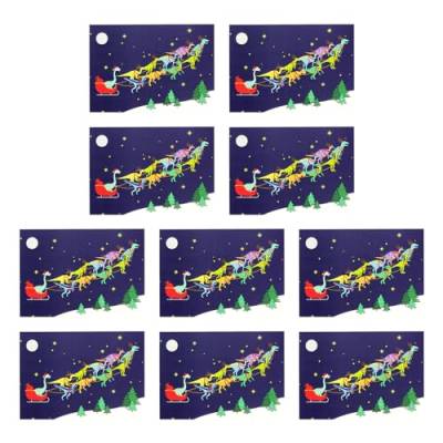 MerryChristmas Karten Dinosaurier Schlitten Winter Geschenk PopUp Karten Weihnachtsdekoration Aufkleber Neujahr Grußkarte Weihnachten Popup Karten von Avejjbaey