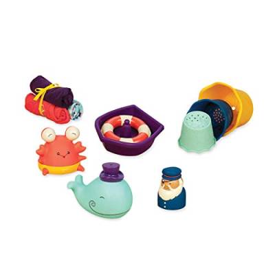 B. toys Baby Spielzeug Set mit Badetiere und Waschlappen – Badewannenspielzeug, Badespielzeug, Wasserspielzeug für Badewanne, Neugeborene ab 0 Monaten von B. toys