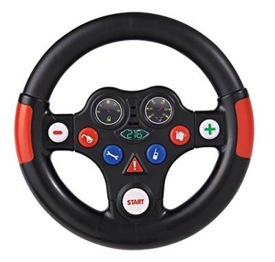 BIG - Racing-Sound-Wheel - Lenkrad mit Racingsound, für Bobby Cars ab dem Baujahr 2010, sowie für BIG-Traktoren, Spielzeuglenkrad für Kinder ab 1 Jahr, Schwarz/Rot/Weiß/Blau von BIG Spielwarenfabrik