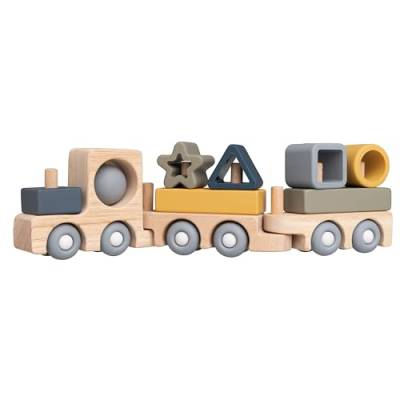 BO BABY'S ONLY - Holzzug Earth - Spielzeug für Jungen und Mädchen - Motorikspielzeug Baby - Hochwertigem Holzspielzeug - Ab 6 Monaten von BO BABY'S ONLY