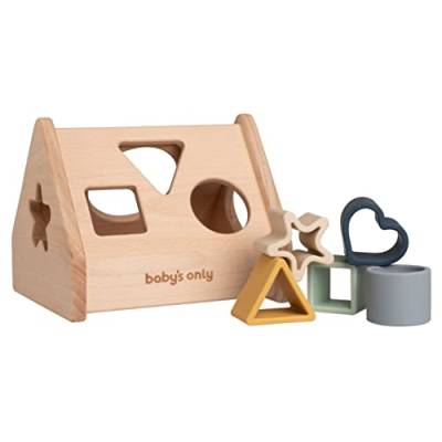 BO Baby's Only - Puzzle-Box-Haus Sortierspiel Earth - Motorikspielzeug Baby - Bunte Montessori Holzspielzeug - Formenpuzzle mit fünf Figuren - Hochwertigem Silikon - Ab 1 Jahr von BO BABY'S ONLY