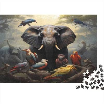 Animal WorldPuzzle 500 Teile,Puzzles Für Erwachsene, Impossible Puzzle, Cute ElephantPuzzle Farbenfrohes Legespiel,farbenfrohes Legespiel 500pcs (52x38cm) von BOHHO