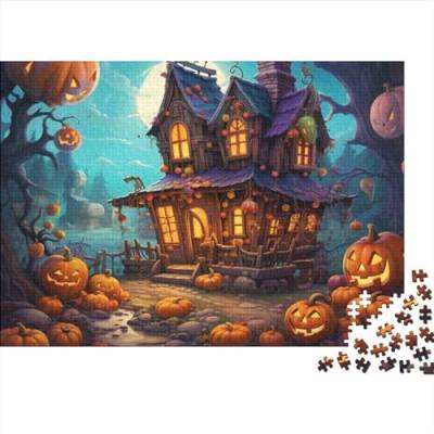 Halloween PumpkinPuzzles 500 Teile,Impossible Puzzle, Puzzle Für Erwachsene, Halloween Puzzle Farbenfrohes,Geschicklichkeitsspiel Für Die Ganze Familie 500pcs (52x38cm) von BOHHO