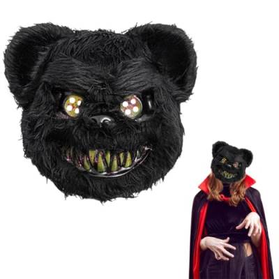 BSNRDX Horror Film Killer Maske aus Plastik, Halloween Maske Horror Bärenmaske, für Halloween Karneval Kostüm Karnevalsparty Cosplay Maskerade, Gruselige Teddybär Maske von BSNRDX