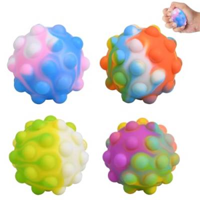 Squeeze Toy BSNRDX 4 Stück Anti Stress Ball Sensorisches, Antistress Bälle, Anti Stress Ball, 3D Ball Rush Bubble, Fidget Sensory Squeeze Balls für Kinder und Erwachsene von BSNRDX