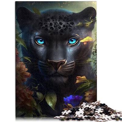 500 Teile Puzzle für Erwachsene Fantasy Black Panther Holzpuzzle Heimdekoration 14,96 x 20,47 Zoll von BUBELS