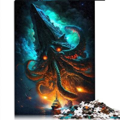 Sternenhimmel-Krake, 1000-teiliges Puzzle für Erwachsene, Premium-Brettspiel aus 100% recyceltem Brett für Erwachsene, 26 x 38 cm von BUBELS