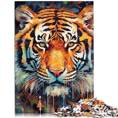 Tiger-Kunstwerk, Kunstpuzzle für Erwachsene, 1000 Teile, Holzpuzzle für Kinder ab 12 Jahren, 14,96 x 20,47 Zoll von BUBELS