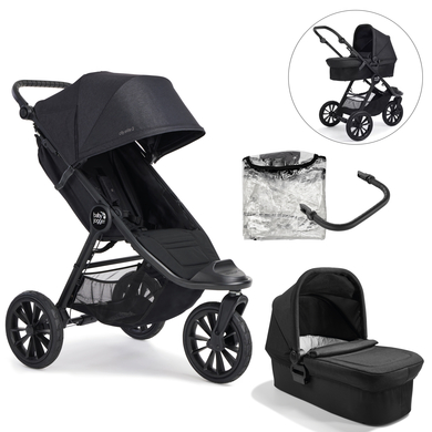 baby jogger Kombi-Kinderwagen City Elite 2 Opulent Black inklusive Babywanne, Sicherheitsbügel und Wetterschutz von Baby Jogger
