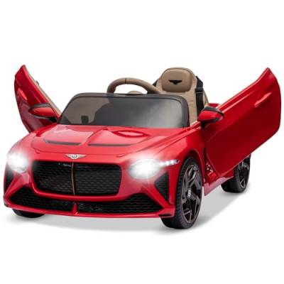 Elektroauto für Kinder, 12 V, lizenziert von Bentley Bacalar. Elektrofahrzeuge mit Kindersicherung, Scherentür, Federung, 3 Geschwindigkeiten, LED-Leuchten, Hupe (Rot) von Baloveby
