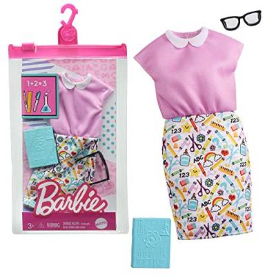 Barbie Fashion Pack - GRC54 - Lehrer / Lehrer-Thema - Enthält Kleid + Puppenzubehör - Neu von Barbie