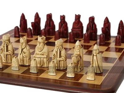 Berkeley Chess Replica Isle of Lewis Chess Set by Made in The UK - Lewis Chessmen in Cream and Red with 3.5 inch King - Chess Pieces Only, Chessboard not Included von Berkeley Chess