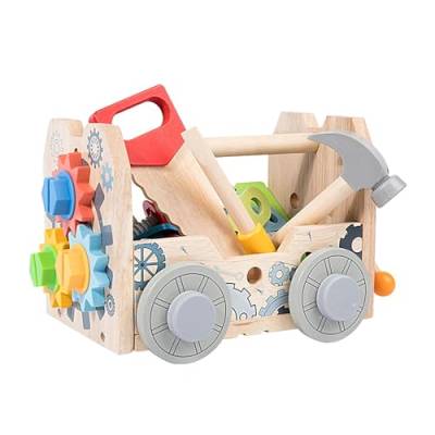 Bexdug Holz-Spielwerkzeug-Werkbank-Set, Holz-Kleinkind-Werkbank - Holzwerkbank für Kinder | Konstruktionsspielzeug, pädagogisches -Spielzeug für Kinder, Jungen und Mädchen von Bexdug