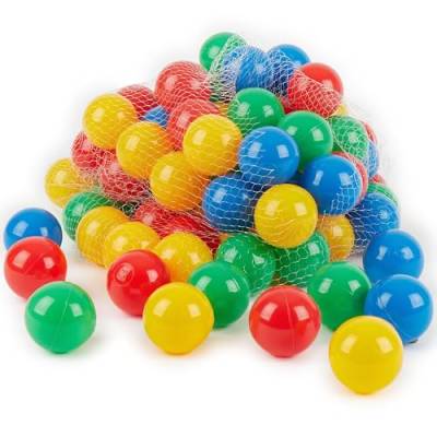 Bieco Bälle für Bällebad | 100 Stück, Größe ca. 6 cm | Bunte Bälle | Kinder Bällebad Bälle | Plastic Balls | Geeignetes Bällebad für Babys | Bällebad Kinder von Bieco