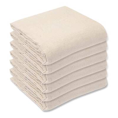 Brackit 6 Stück natürliche Leinwand Baumwolle Drop Tuch Staubtücher – 2,7 x 3,6 m – Premium-Qualität – für DIY und Malen & Dekorieren von Brackit