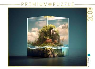 CALVENDO Puzzle Kleine Insel in einem Glaswürfel | 2000 Teile Lege-Größe 90 x 67 cm Foto-Puzzle für glückliche Stunden von CALVENDO