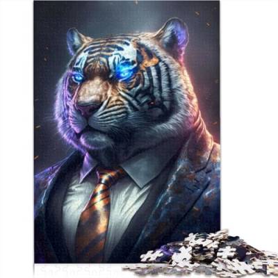 Puzzles für Erwachsene: Boss Tiger im Anzug, 1000 Puzzles, Puzzle für Erwachsene, geeignet für Erwachsene ab 12 Jahren, 1000 Teile (75x50cm) von CELFER