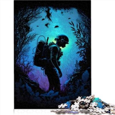 Unterwasser-Höhlenforscher-Puzzle für Erwachsene, 1000 Teile, schwierige, herausfordernde Puzzles, Holzpuzzles, nachhaltiges Puzzle für Erwachsene, 1000 Teile (75x50cm) von CELFER