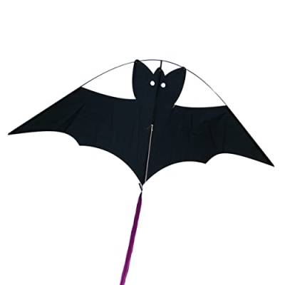 CIM Einleiner-Drachen - Little Bat Black - für Kinder ab 3 Jahren - Abmessung: 63x30cm - inkl. 60m Drachenschnur und Langer Drachenschwanz von CIM