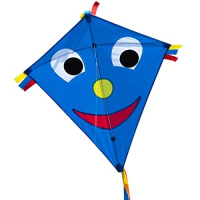 CIM Einleiner-Drachen - Happy Eddy Blue - für Kinder ab 3 Jahren - Abmessung: 67x70cm - inkl. 80m Drachenschnur und Schleifenschwanz von CIM