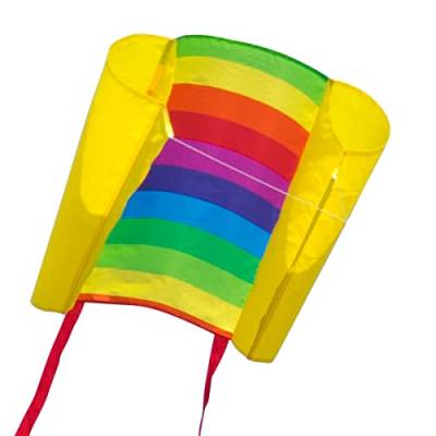 CIM Einleiner-Drachen - Beach Kite Rainbow - Einleiner Flugdrachen für Kinder ab 6 Jahren - Abmessung: 74x47cm - inkl. 40m Drachenschnur und Streifenschwänze von CIM