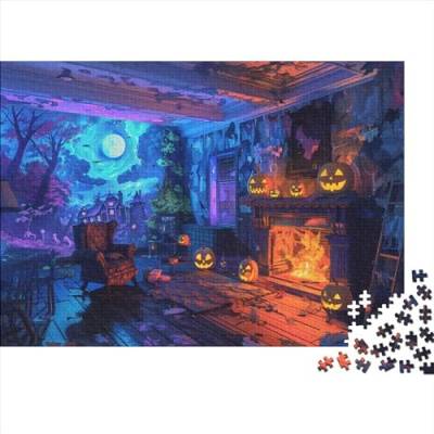 3D-Puzzle 1000 Teile Für Erwachsene Halloween Scene 1000-teiliges Puzzle Lernspiele Heimdekorationspuzzle 1000pcs (75x50cm) von CPXSEMAZA