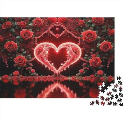 Love Rose 1000-teiliges Puzzle Für Erwachsene, Familie Oder Kinder, Puzzle-Spielzeug, Lernspiele, Stressabbau-Puzzles, Einzigartige Heimdekoration Und Geschenke 1000pcs (75x50cm) von CPXSEMAZA