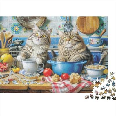 Puzzles Für Erwachsene 1000 Teile Cat's Breakfast Puzzles Als Geschenke Für Erwachsene 1000pcs (75x50cm) von CPXSEMAZA