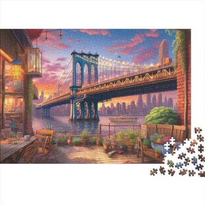 Manhattan Balcony Sunset Holzpuzzles 300 Teile Erwachsene Home Decor Family Challenging Games Geburtstagsgeschenk Educational Game Entspannung Und Intelligenz 300pcs (40x28cm) von CULPRT