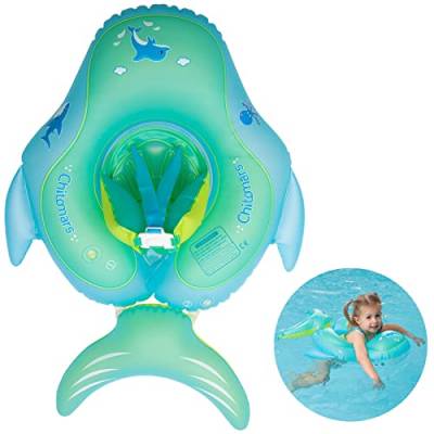 Chitomars Schwimmring Baby, Aufblasbarer Baby Schwimmring Schwimmreifen Baby Schwimmhilfe mit Baby Schwimmsitz für Kleinkind 1-3 Jahre (Blau, L) von Chitomars