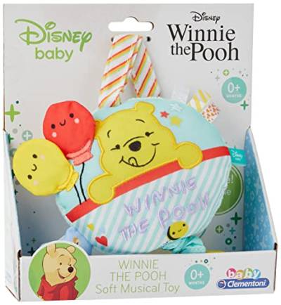 Clementoni 17276TE Winnie The Pooh & Friends Kuschelige Spieluhr, Mehrfarbig, 6X18X20 von Clementoni