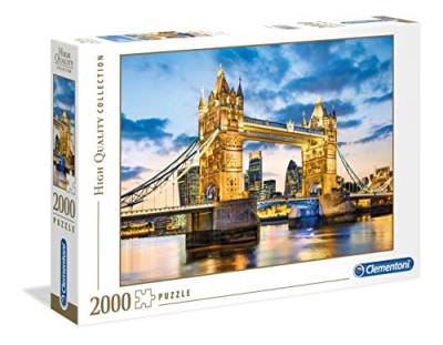 Clementoni 32563 London Tower Bridge – Puzzle 2000 Teile ab 9 Jahren, buntes Erwachsenenpuzzle mit kräftigen Farben, Geschicklichkeitsspiel für die ganze Familie, schöne Geschenkidee von Clementoni