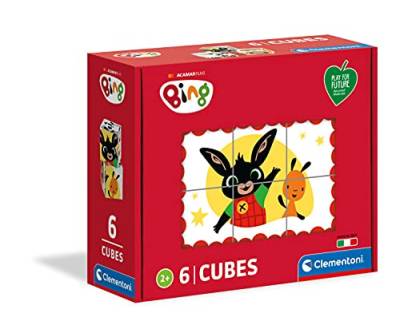 Clementoni 44010 Würfelpuzzle Play for Future Bing – Puzzle 6 Teile ab 2 Jahren (6 Puzzlewürfel), Kinderpuzzle aus recyceltem & recycelbarem Material, Denkspiel für Kinder von Clementoni