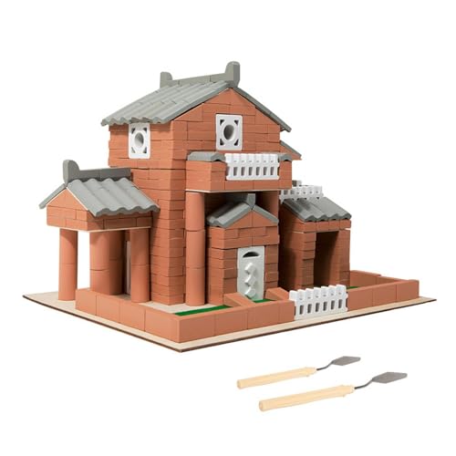 Colcolo DIY-Gebäudemodell-Holzhaus-Bausätze, DIY-Ziegelspielzeug, einzigartige praktische Hausbausätze für die Eltern-Kind-Interaktion von Colcolo