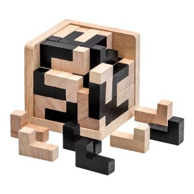 CreoQIJI Compatible with Motorikspielzeug Brain Teaser Puzzle Cube Holzpuzzles T-förmiges L-Puzzle Lernspielzeug für Kinder und Erwachsene Baby Kleinkindspielzeug (B, One Size) von CreoQIJI