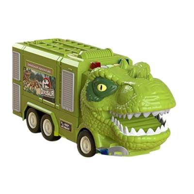 CreoQIJI Kleinkindspielzeug Auto Dinosaurier Transformation Engineering Truck Track Spielzeug-Set Extra großes Dinosaurier-Kinder-Dinosaurier-Spielzeug-LKW-Set enthält kleine Lernuhren (GN1, One Size) von CreoQIJI