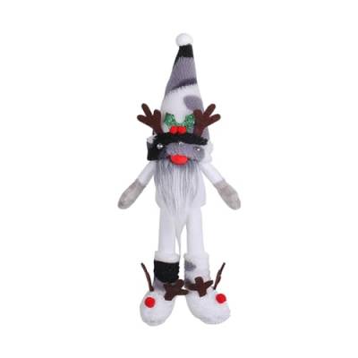CreoQIJI Verkleidung 2024 Weihnachten Lange Beinen Puppe Top Hut Gesichtslosen Puppe Restaurant Weihnachten Dekorative Desktop Ornamente Spielkissen (Grey, One Size) von CreoQIJI