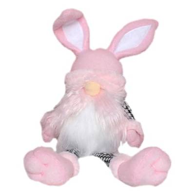 CreoQIJI Waldtier Plüschtier Eine langbeinige Kaninchenpuppe schmückt eine Puppe für Heimdekoration, Plüschornamente, Kaninchenpuppe, Puppe für Zuhause, Tür, Wand, Party-Dekoration (Pink, One Size) von CreoQIJI