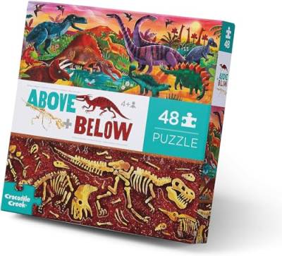 Bertoy 3876004 - Classic Above and Below Boxed Puzzles, Dinosaurier World, 48 Teile von Crocodile Creek