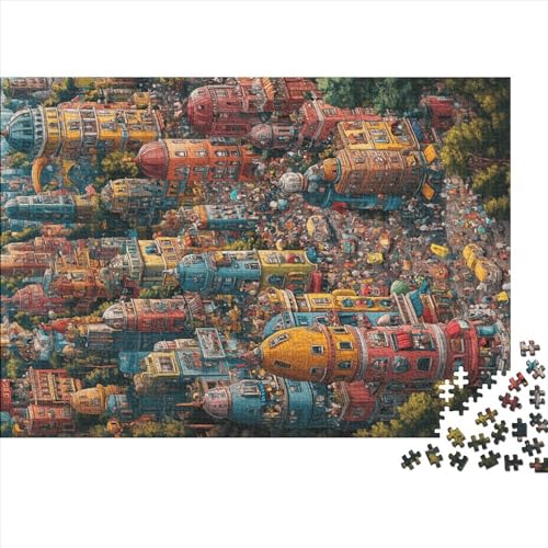 Cityscape 300 Teile Puzzle Spielzeug Geschenk Kinder Lernspiel Colorful Cityscape Für Erwachsene Und Kinder 100% Recycelten Kartons 300pcs (40x28cm) von DAKINCHERRY