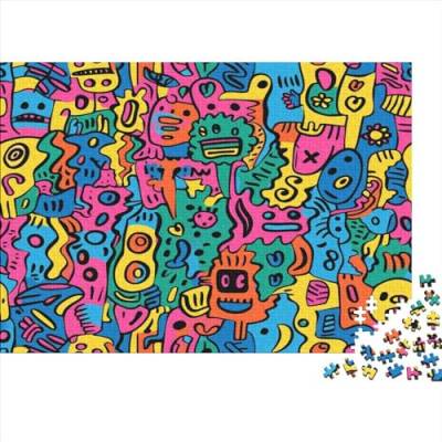 Colorful Monsters 1000 Teile Puzzle Puzzle-Geschenk Kinder Lernspiel Graffiti Art Für Erwachsene Und Kinder 100% Recycelten Kartons 1000pcs (75x50cm) von DAKINCHERRY